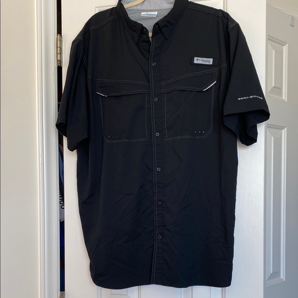 Columbia PFG Black Short Sleeve Shirt
